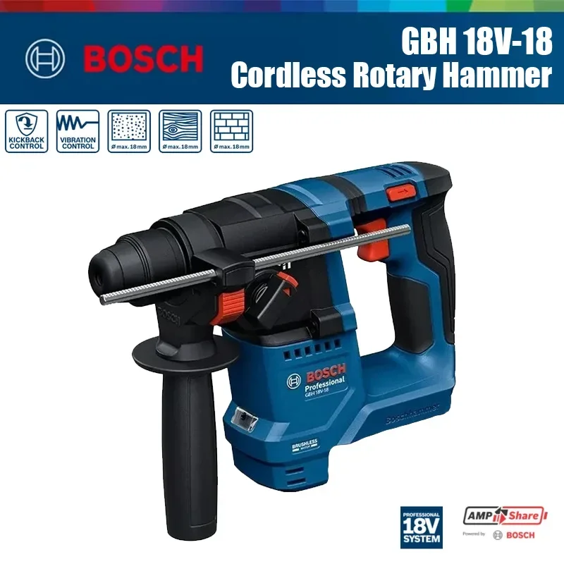 Power Tools Bosch - Bosch GBH 18V-18 Cordless Rotary Hammer