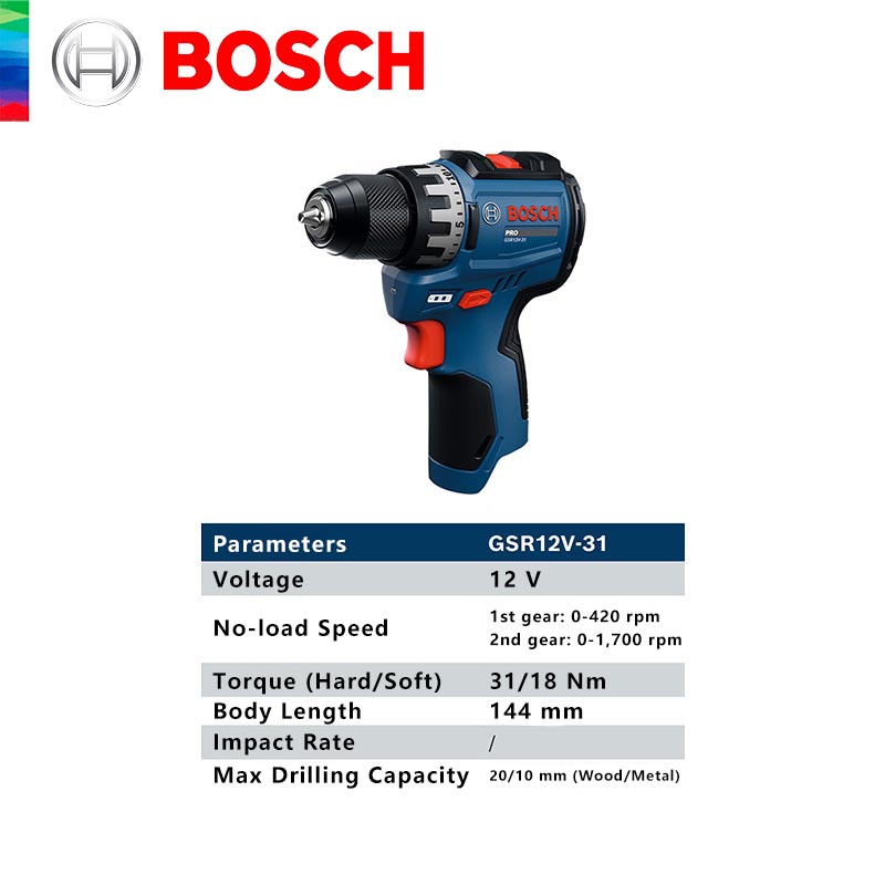 BOSCH GSR 12V-31 Professional  - Power Tools Bosch ulasan dan harga