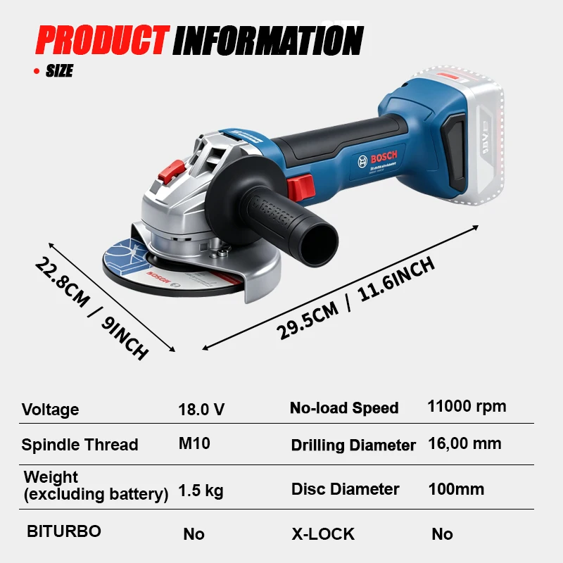 BOSCH GWS 18V-8 Cordless Angle - Power Tools Bosch ulasan dan harga