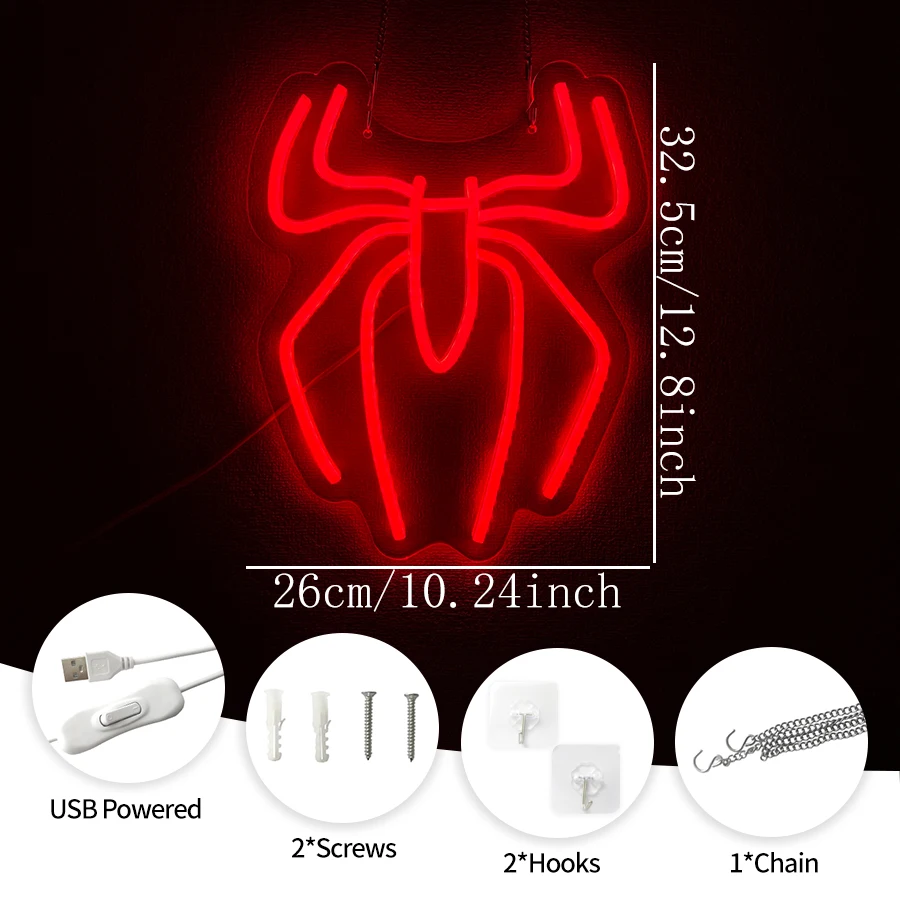 Spider Neon Led Logo Usb Power - Power Tools Logo ulasan dan harga