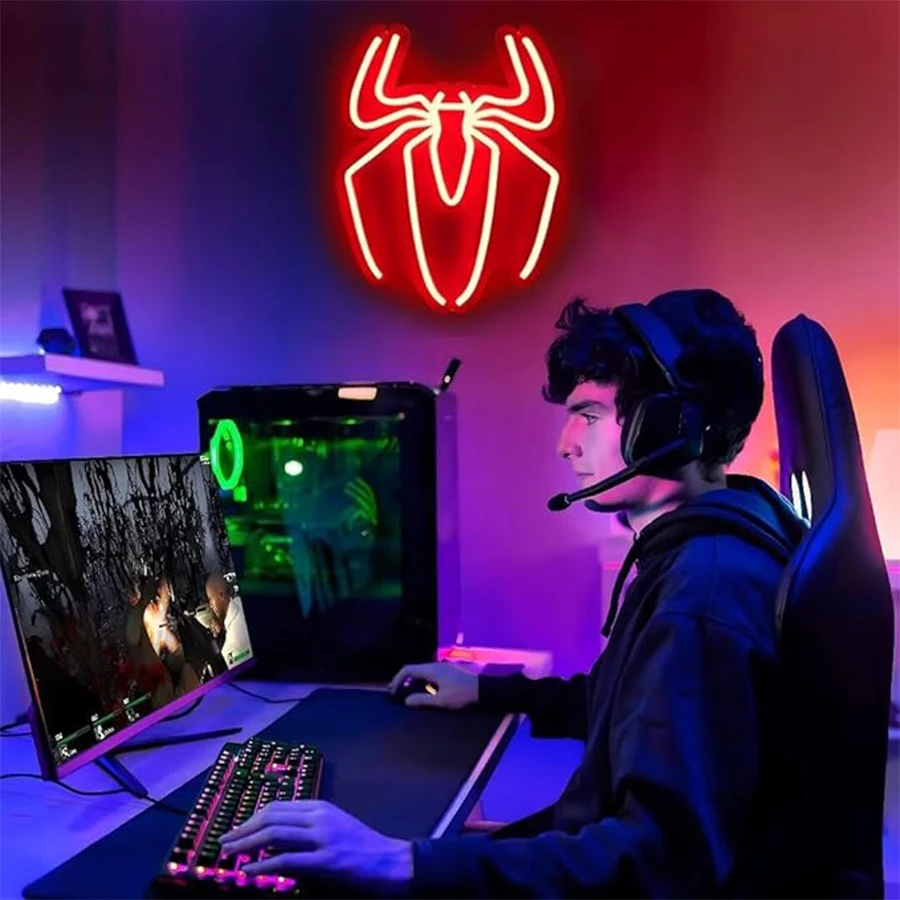 Spider Neon Led Logo Usb Power - Power Tools Logo ulasan dan harga