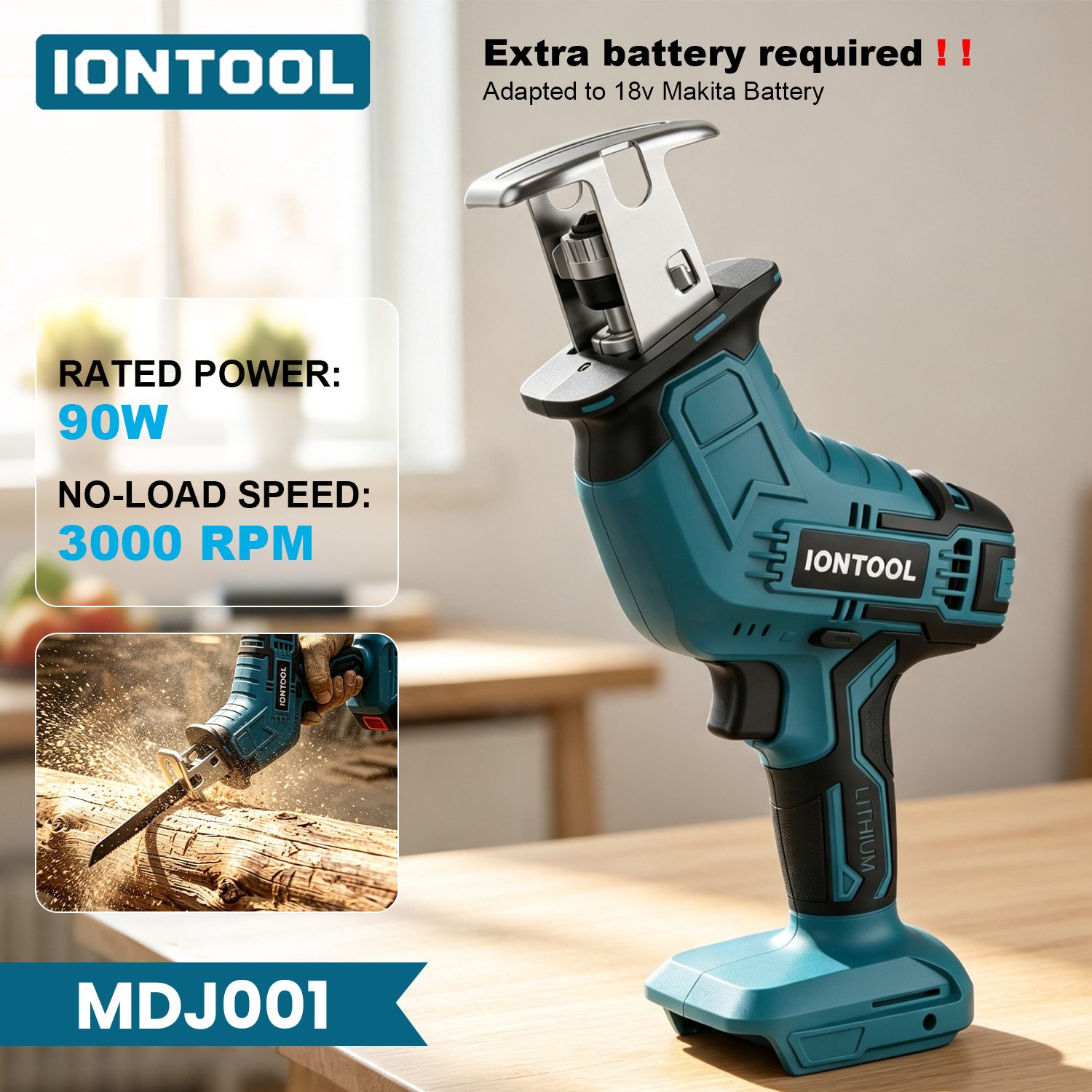 IONTOOL 3000SPM 90W Brushless  - Reciprocating Saw Cordless ulasan dan harga