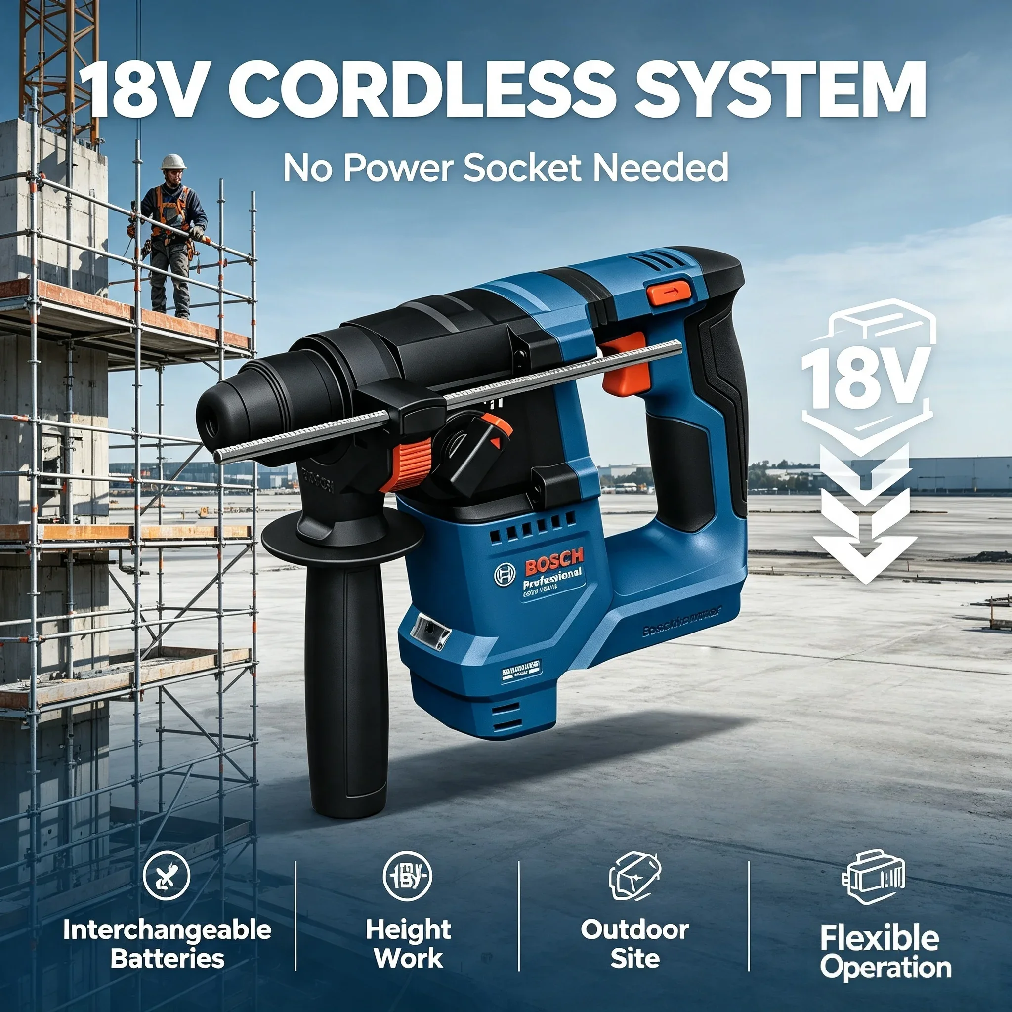Bosch GBH 18V-18 Cordless Rota - Power Tools Impact ulasan dan harga